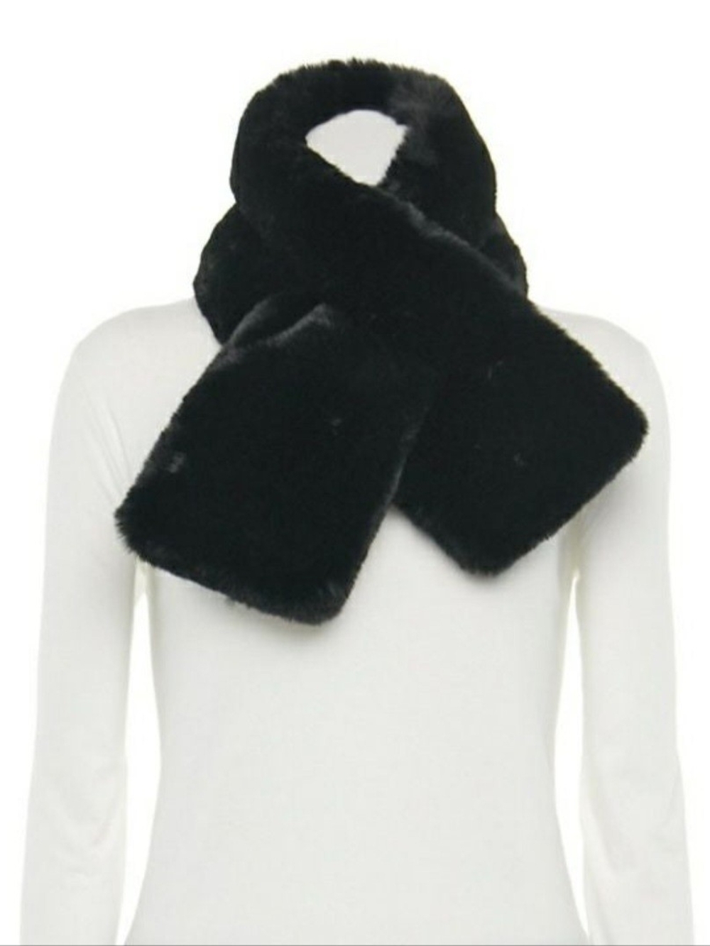 NEW Lauren Conrad Faux Fur Stole Scarf, Black for adults (one size fits most)
